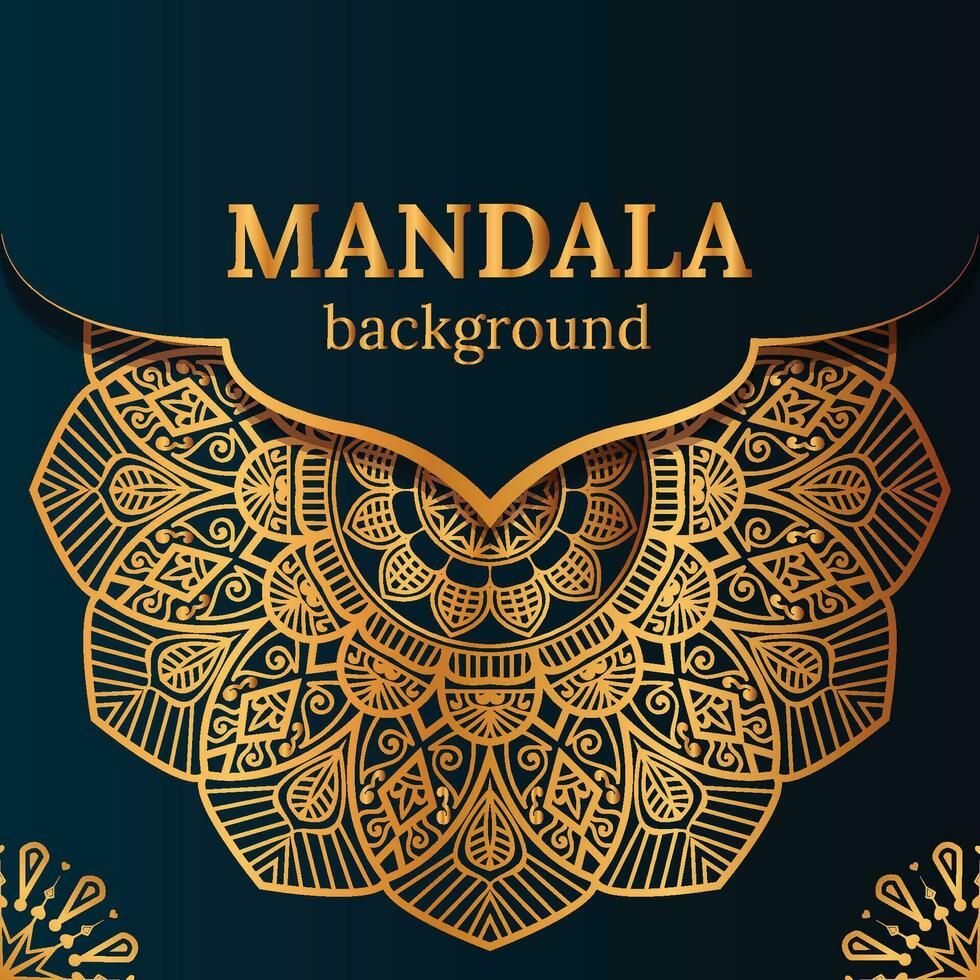 luxury ornamental mandala design background with golden decoration vector