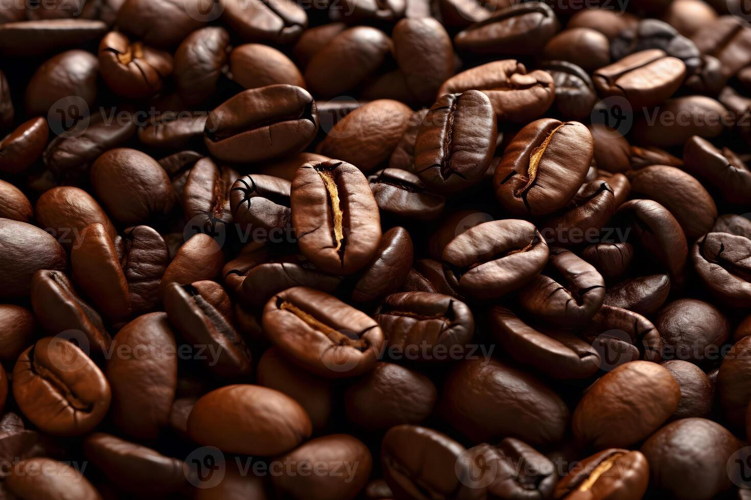 Close up of cofffee beans . Created by . photo
