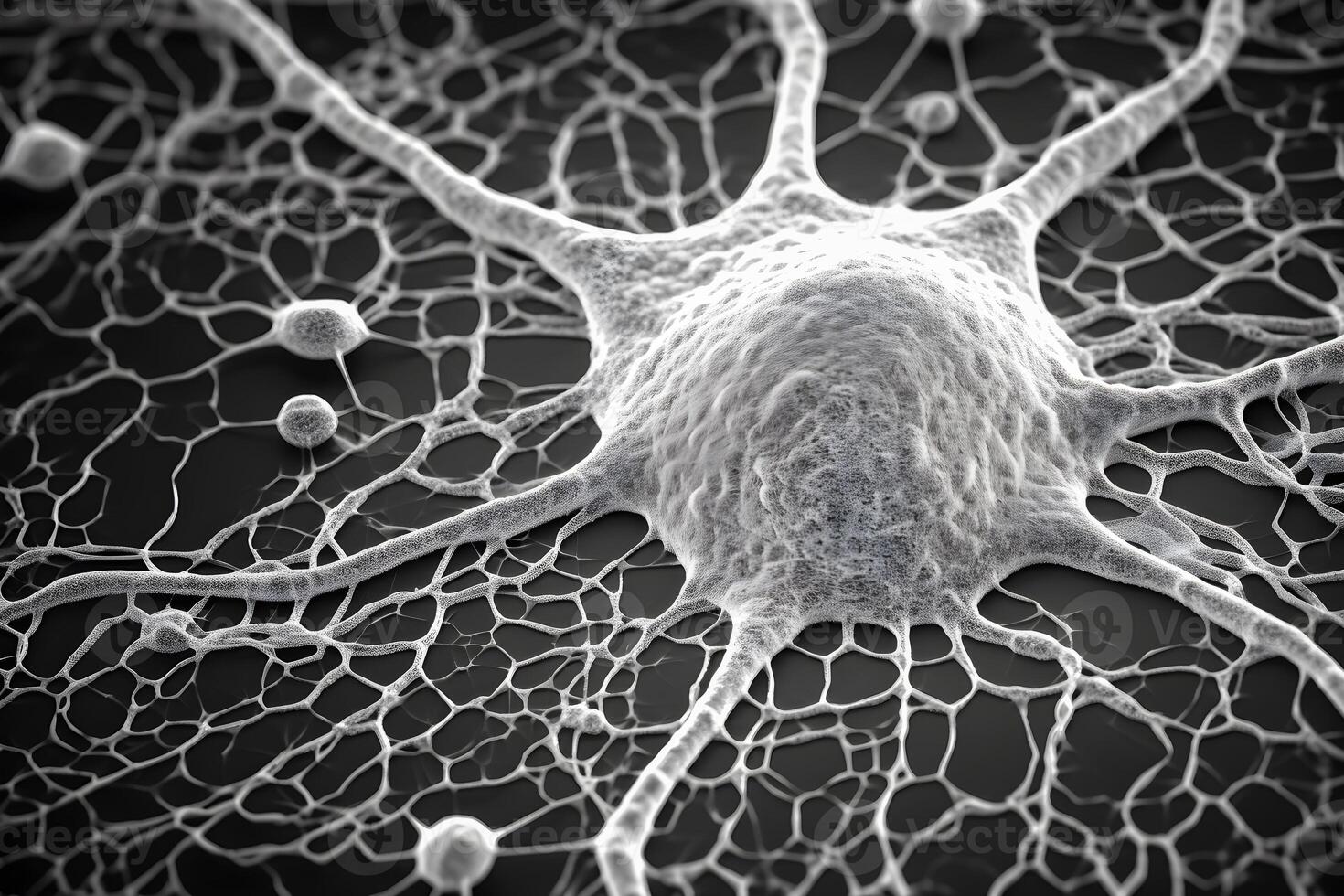 Neural network . Neuron cells of human nervous system . Created by generative AI . photo