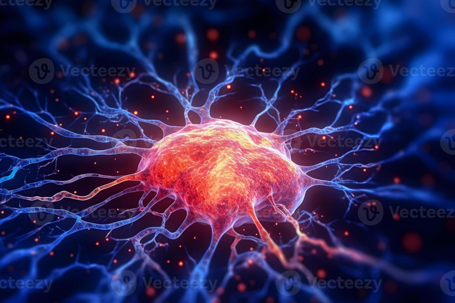 Neural network . Neuron cells of human nervous system . Created by . photo