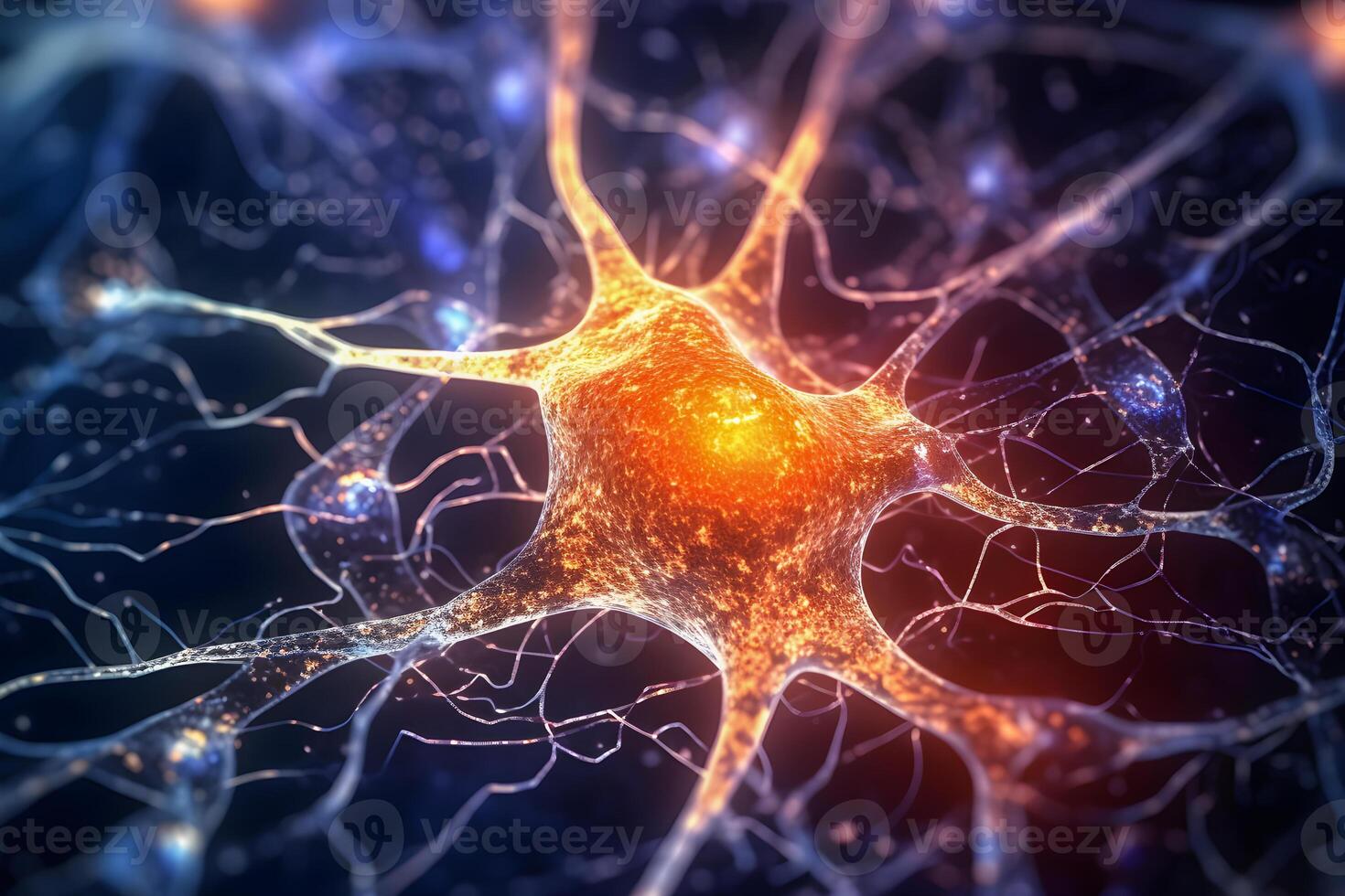 Neural network . Neuron cells of human nervous system . Created by . photo