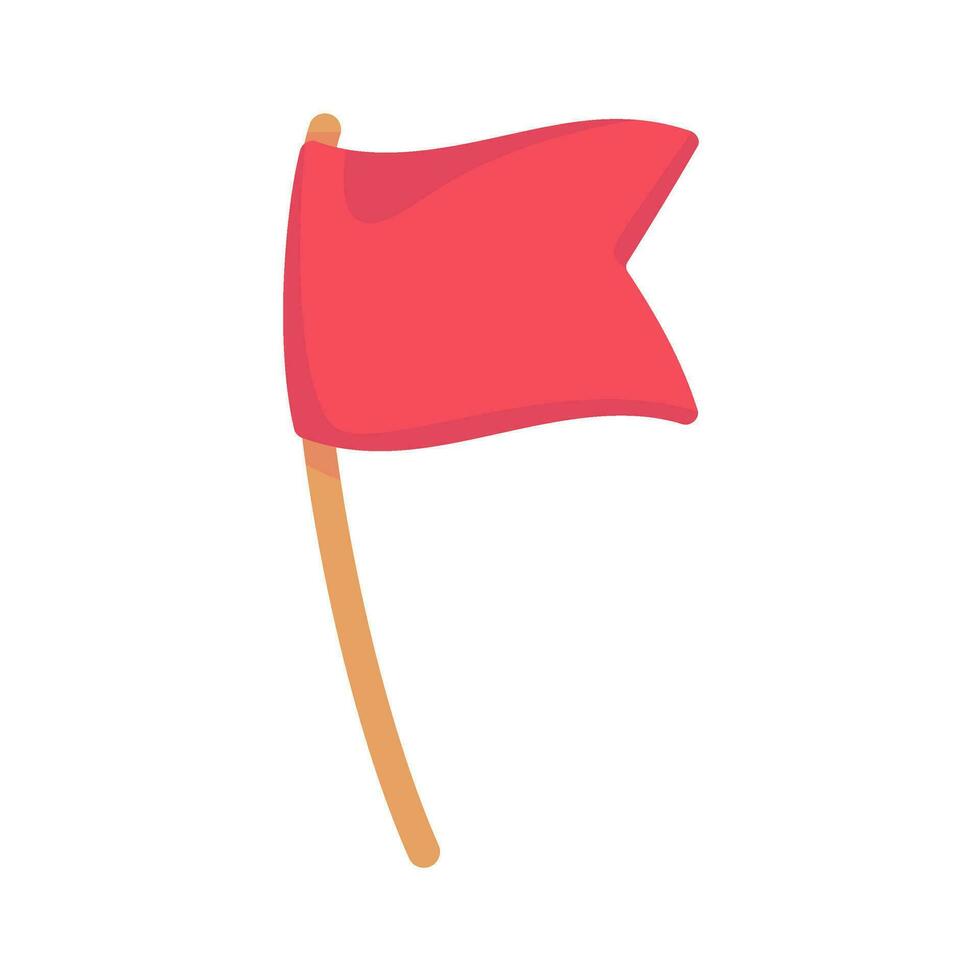 Red flag icon. Symbolic flags for defining tent sites for trekkers vector