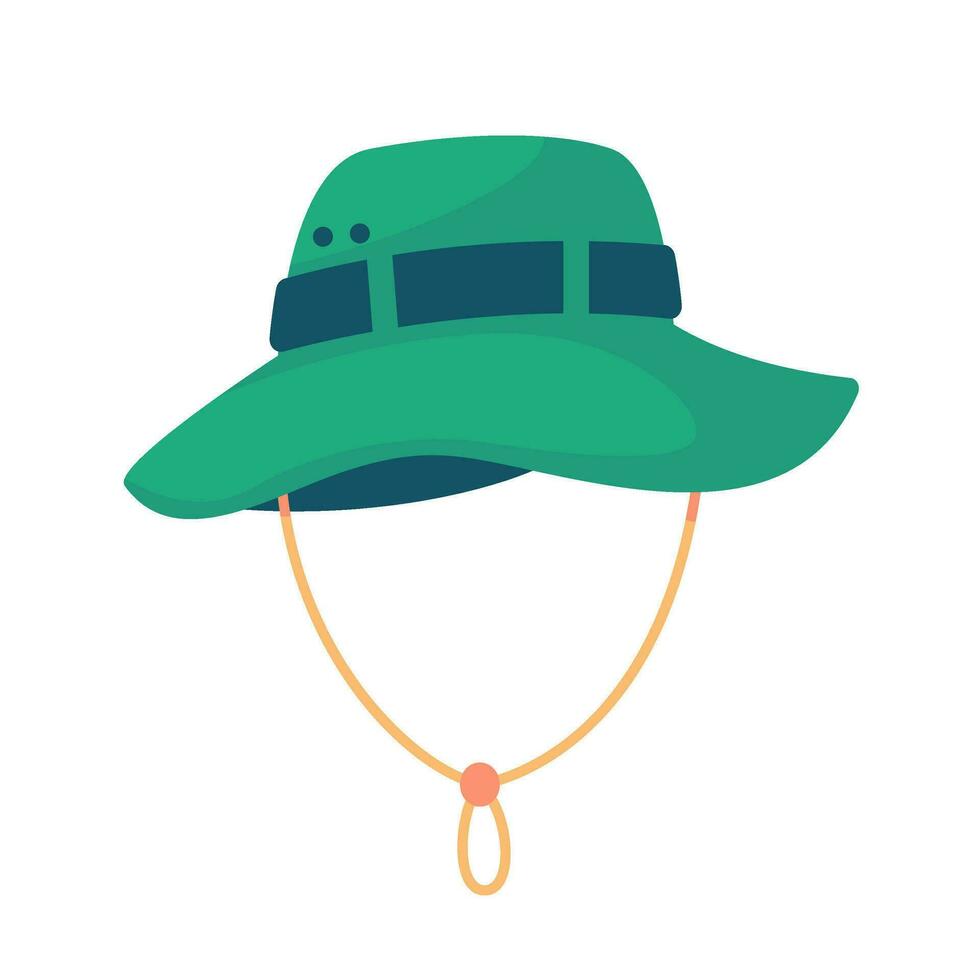 Hiking hat for protection from the sun and rain of the hikers. camping activity ideas vector