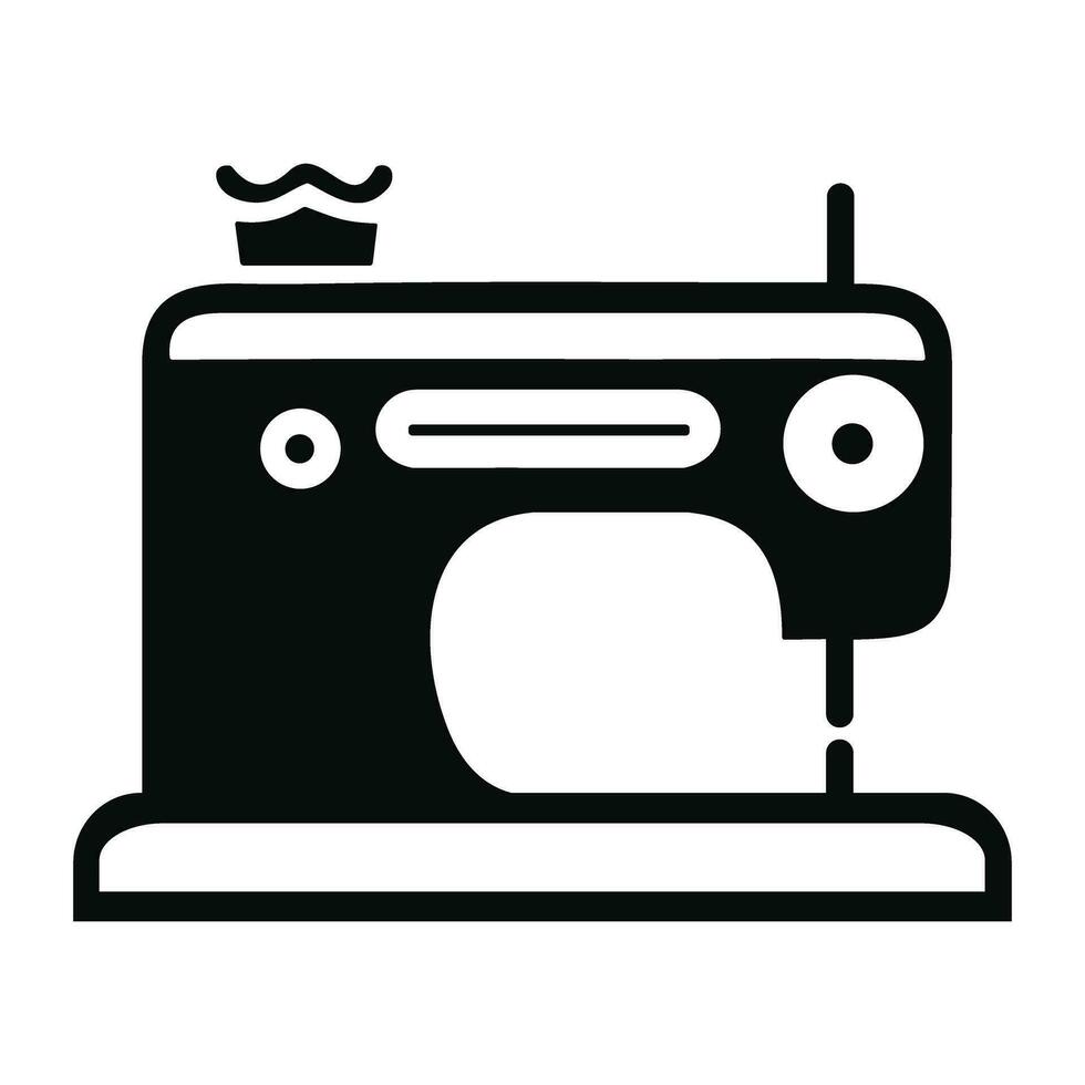 Minimalist Sewing Machine Icon Pictogram Style Vector Image