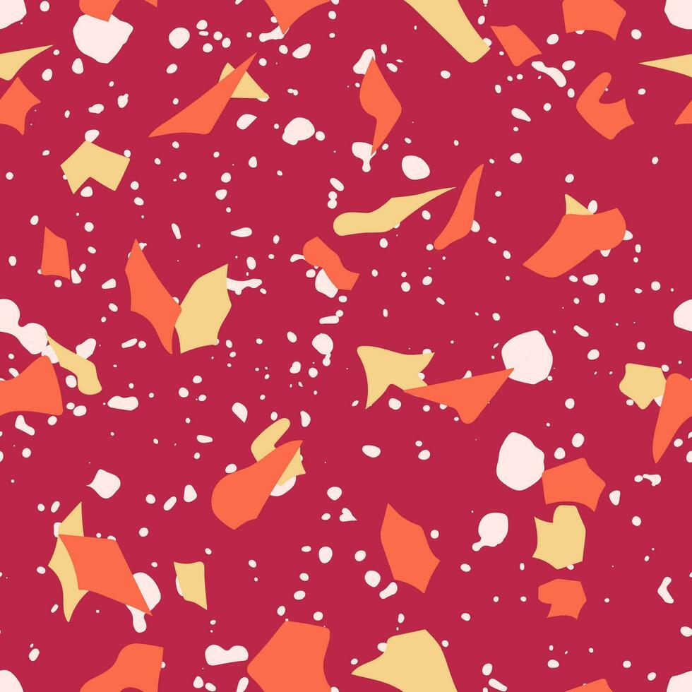 Terrazzo seamless pattern in trendy colors1 vector