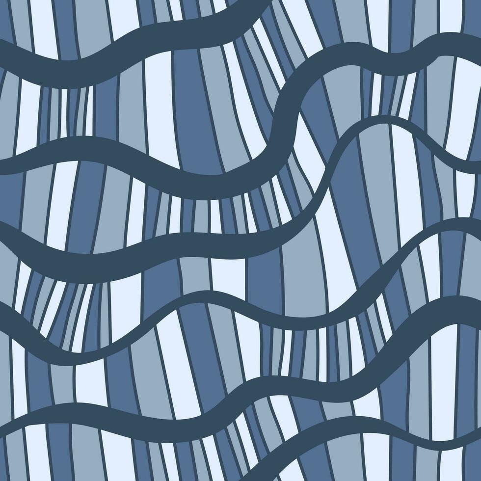 Seamless wave pattern. Striped texture with many lines vector