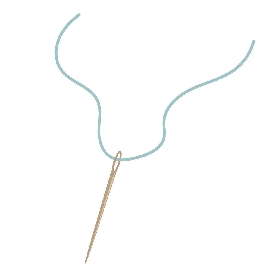 Needle with thread isolated on a white background vector