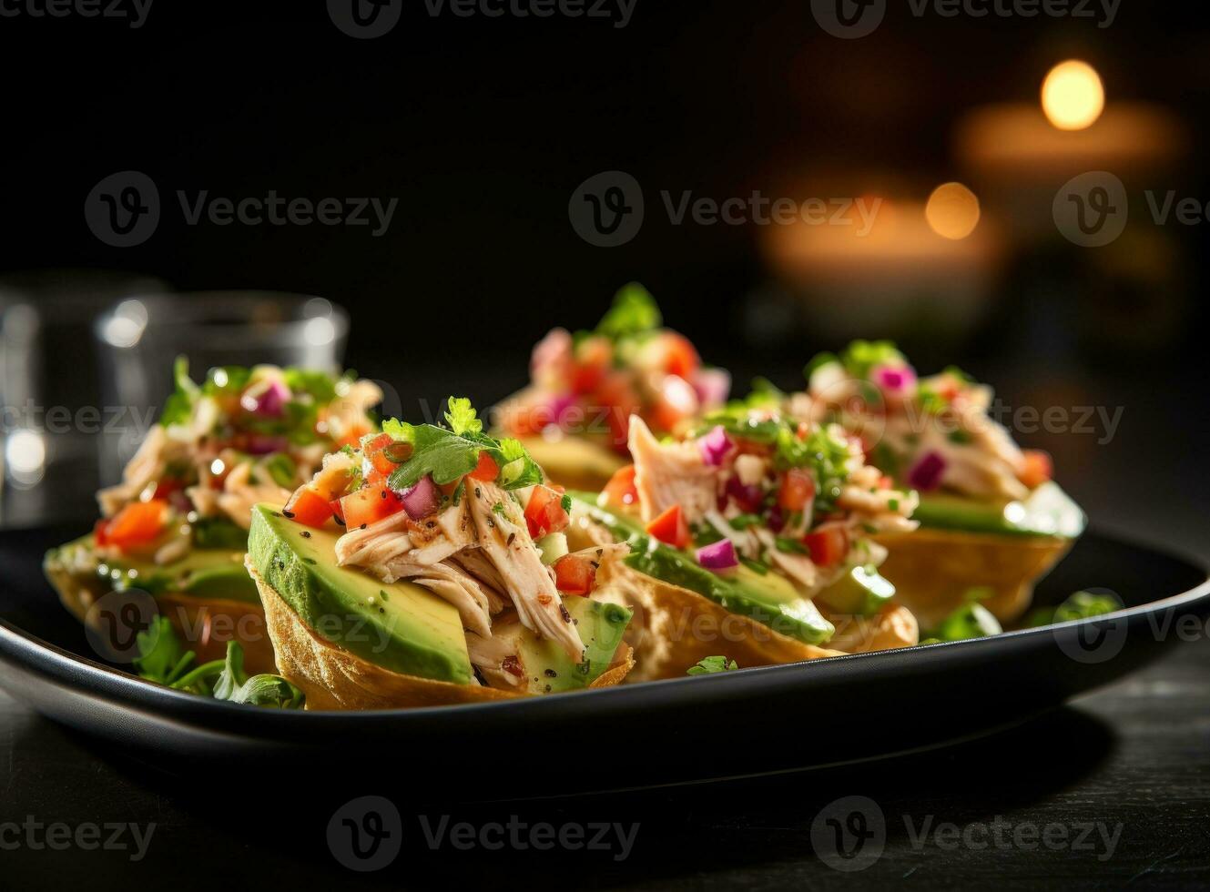 Chicken salad with avocado photo