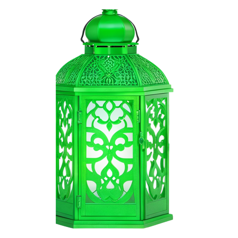 Ramadan Moon Star Lantern Generative Ai png