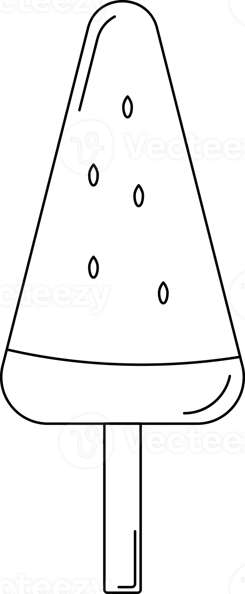 Slice of Watermelon On a Stick, Ice Cream Outline 26515343 PNG