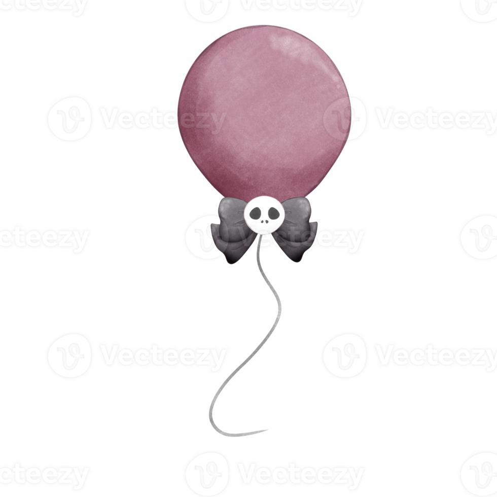 Halloween balloon with ribbon png