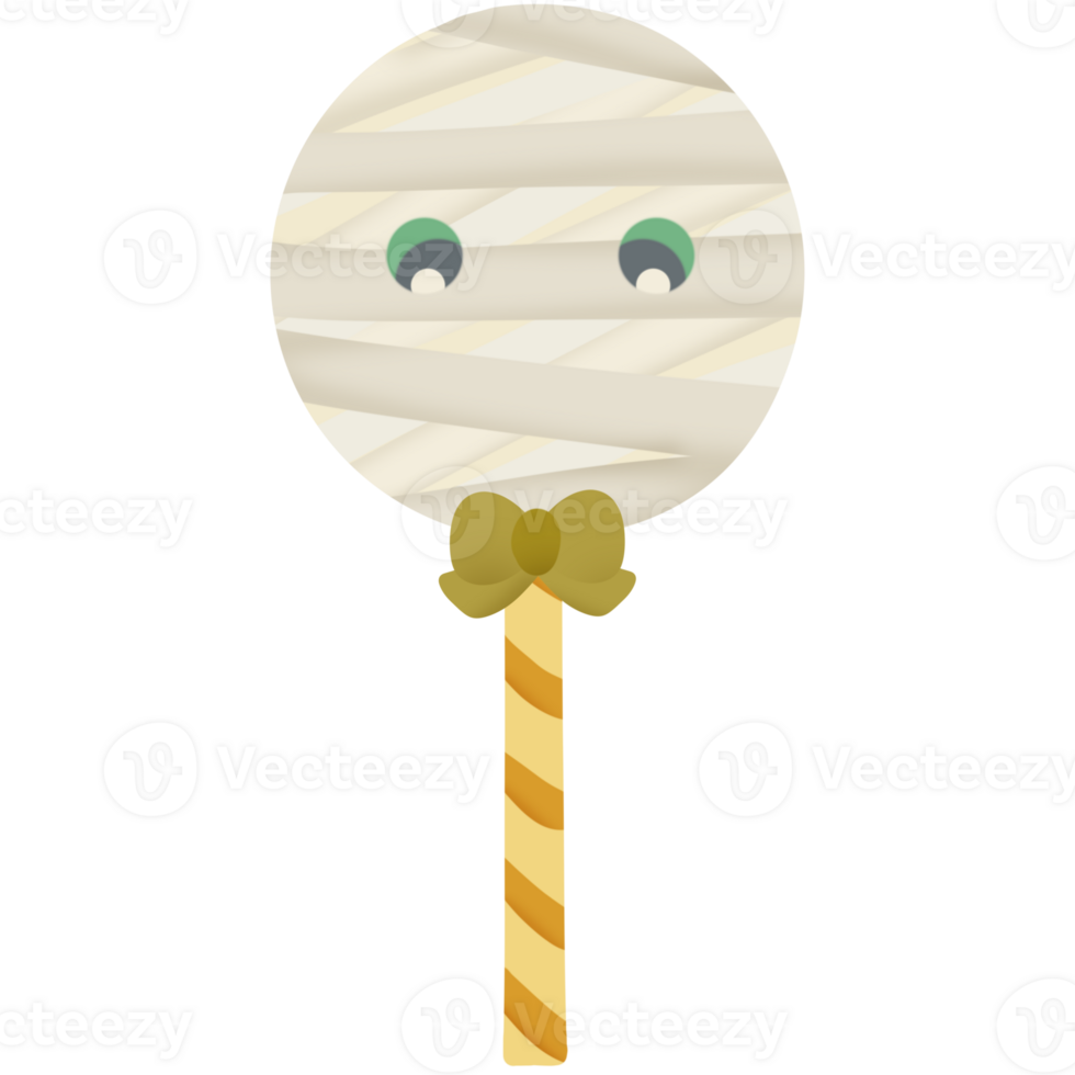 Halloween lollipop with ribbon png