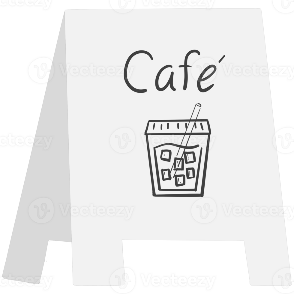 minimal Cafe sign png