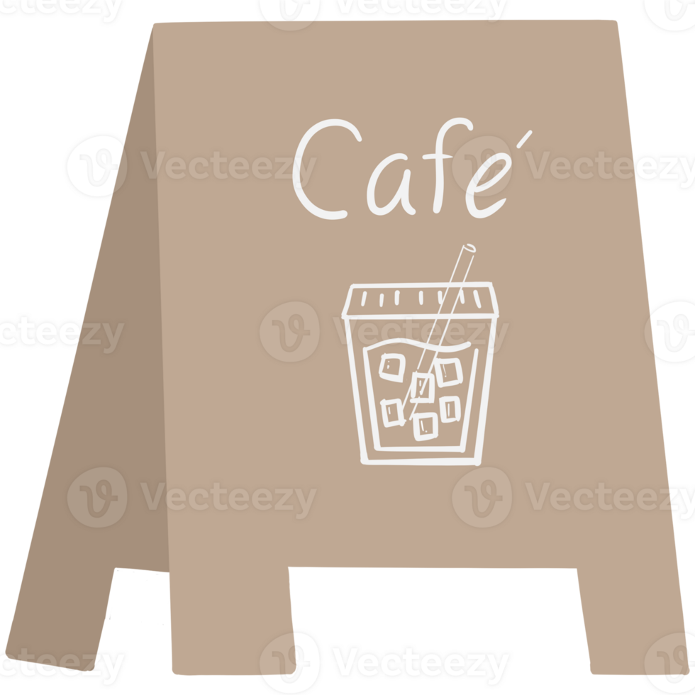 minimal Cafe sign png