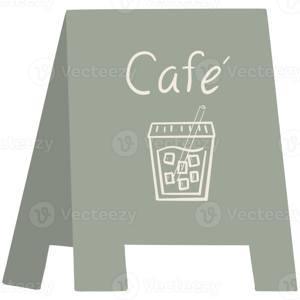 minimal Cafe sign png