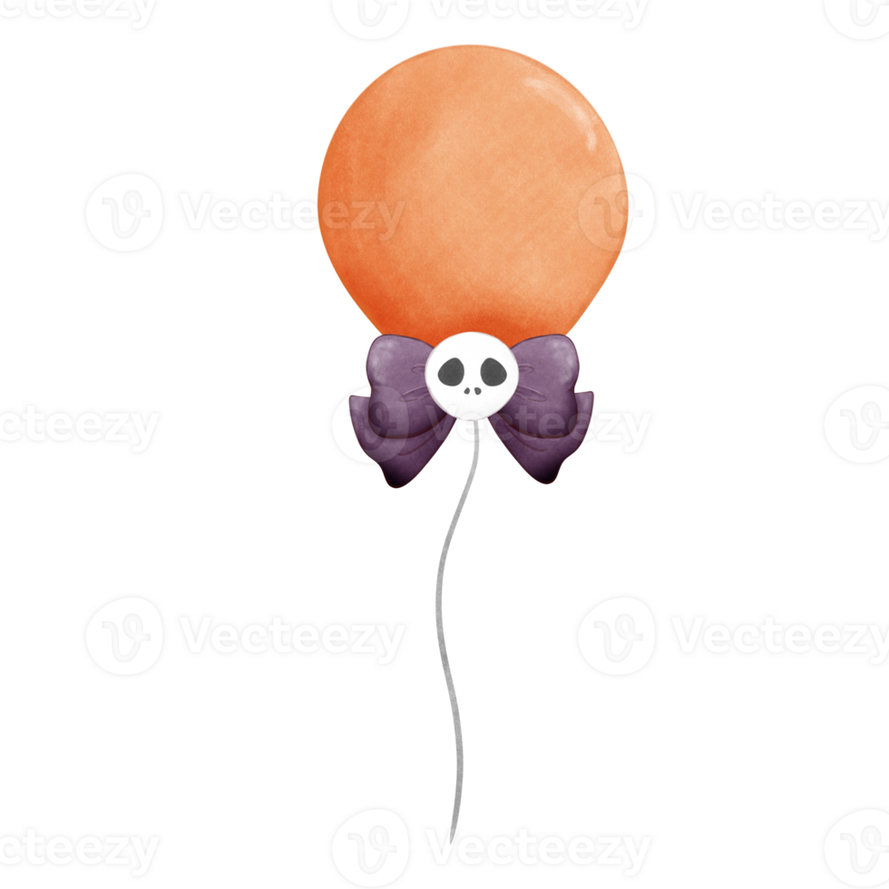 Halloween balloon with ribbon png