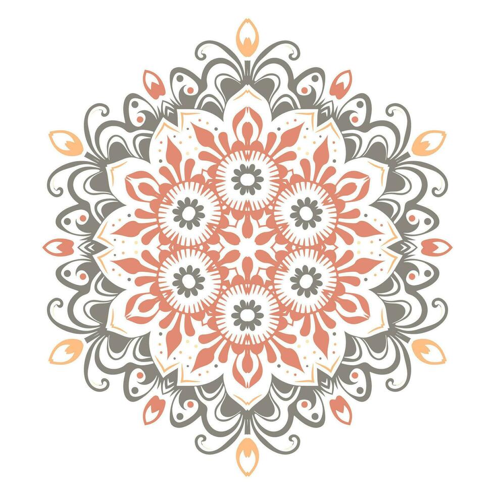 Elegant pastel coloured mandala design vector