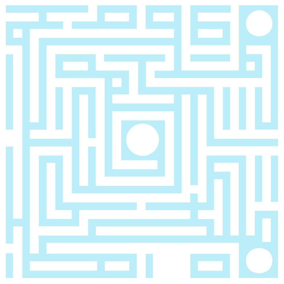 abstract maze design in pastel blue on white vector