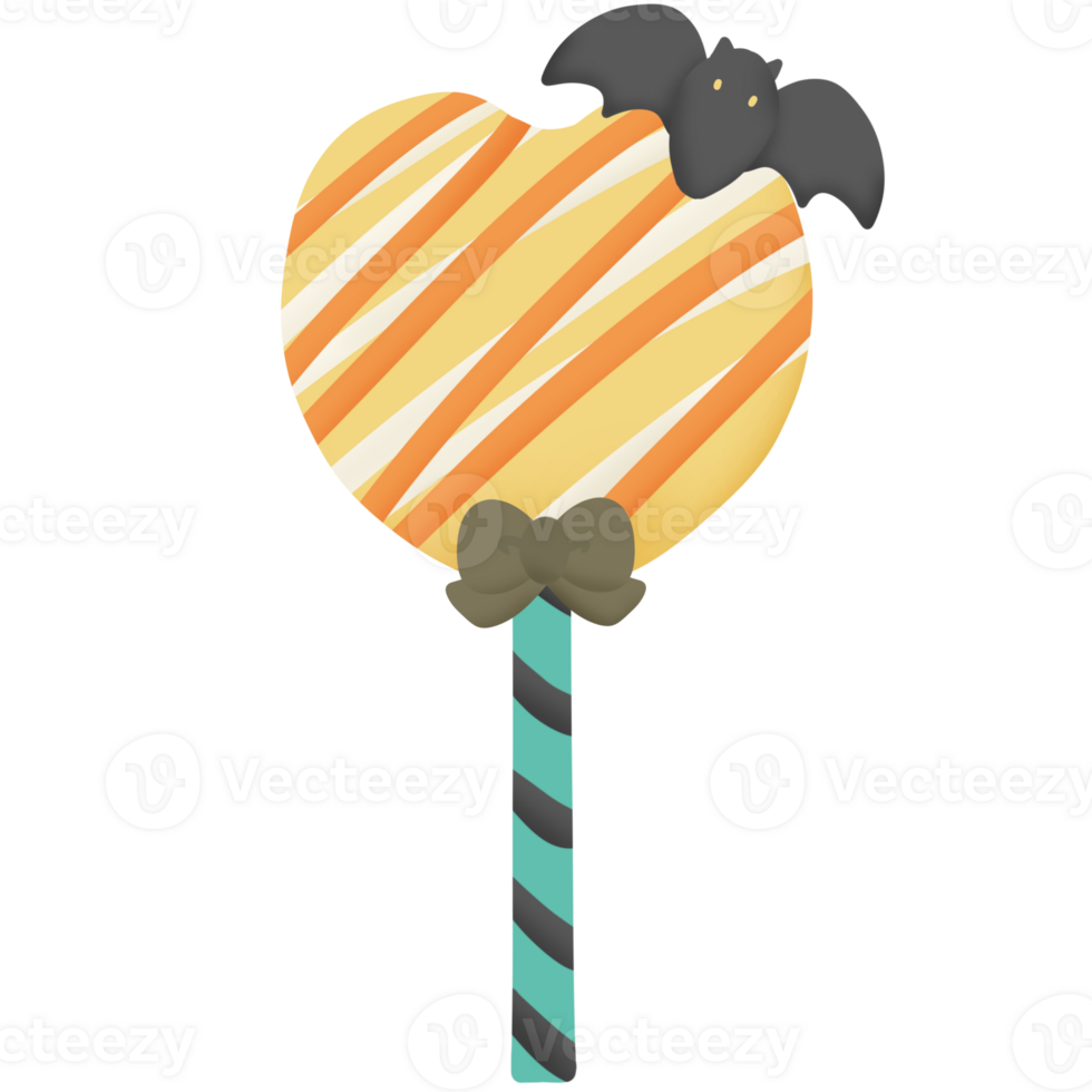 Halloween lollipop with ribbon png