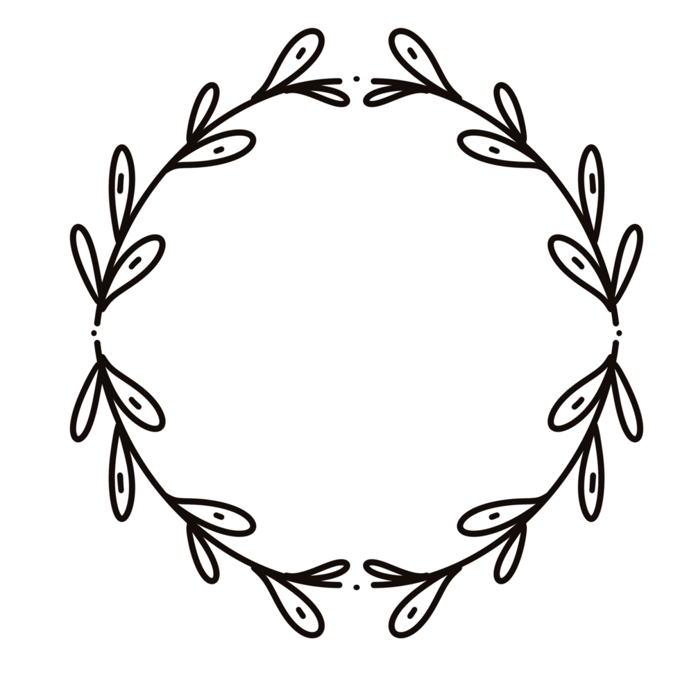 Floral flower frame images line doodle png. png