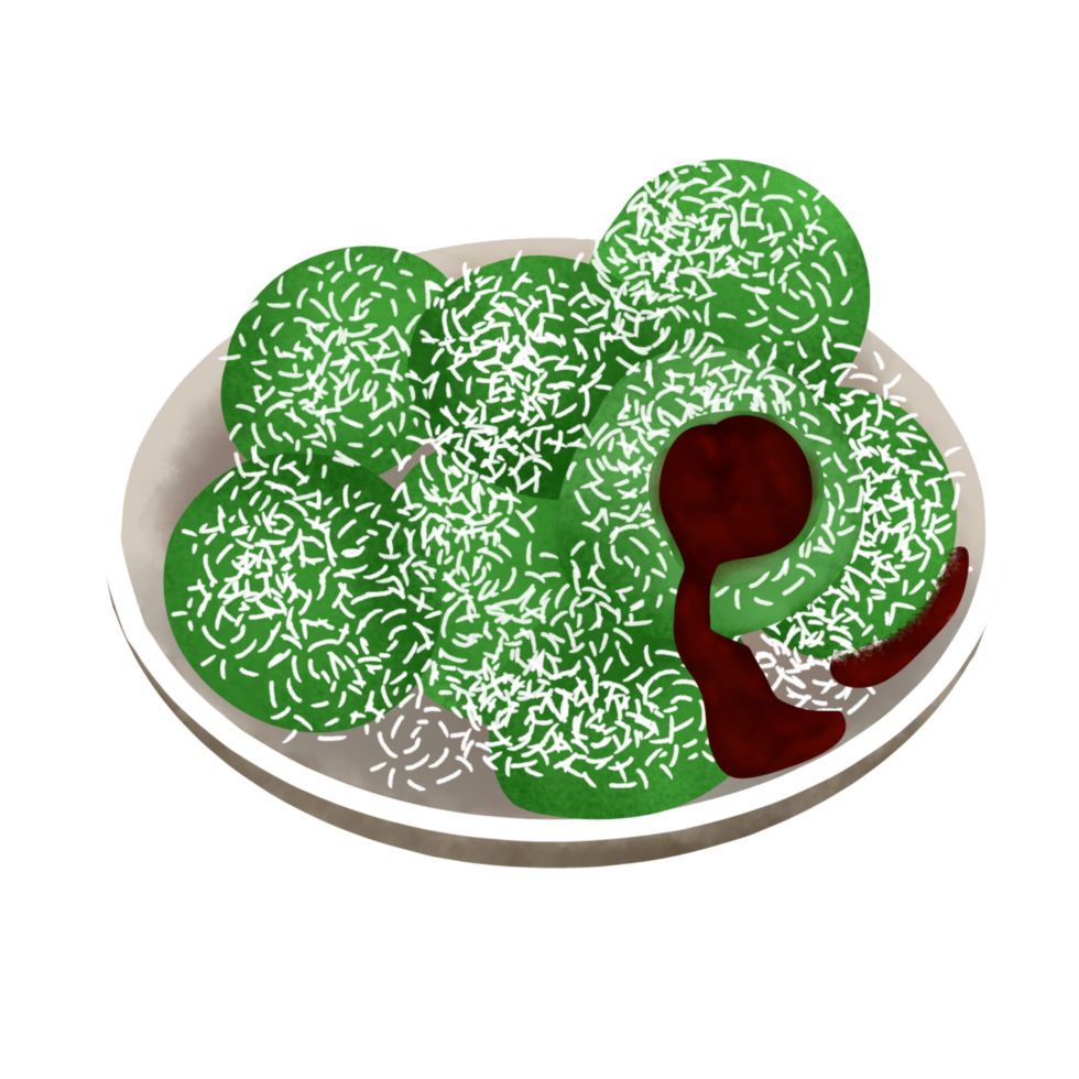 Klepon with palm sugar lava png