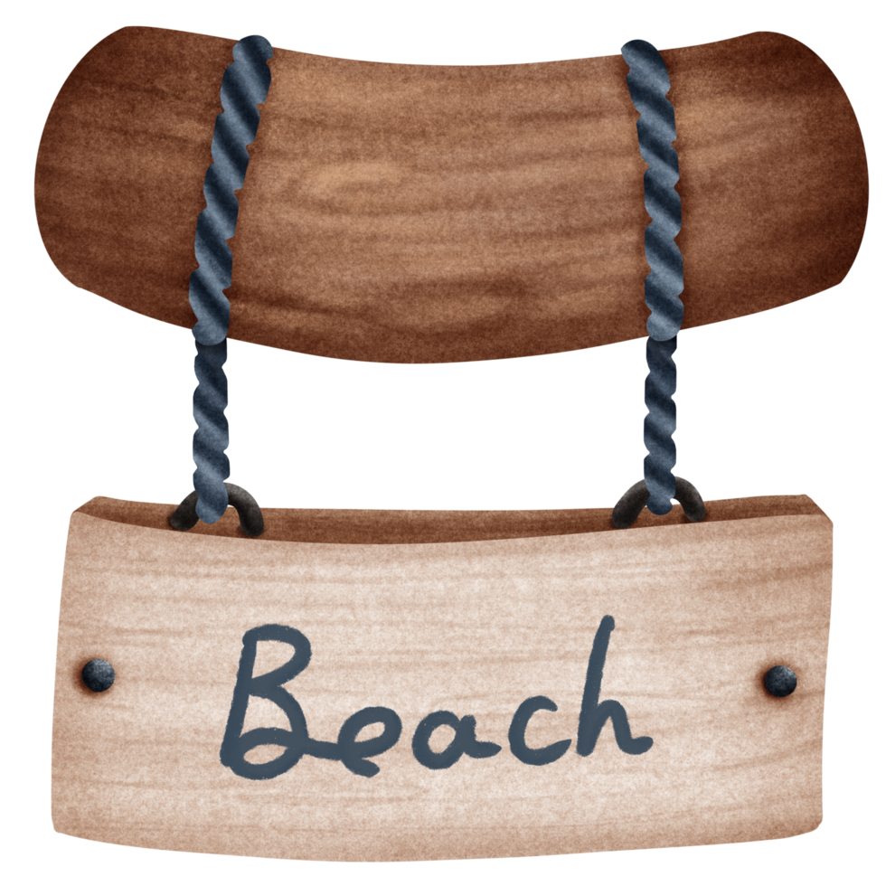 Wooden beach sign png