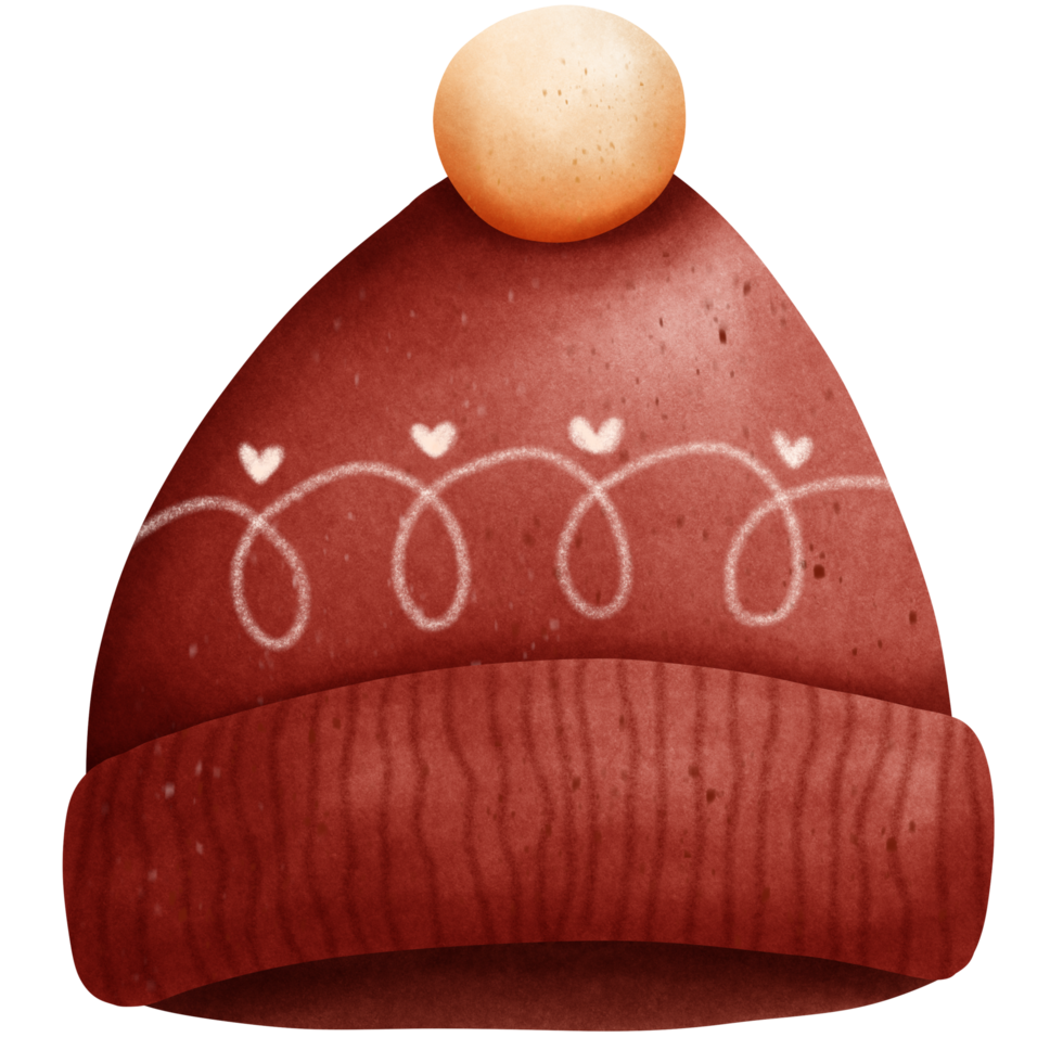 Cute and cozy winter christmas red hat png