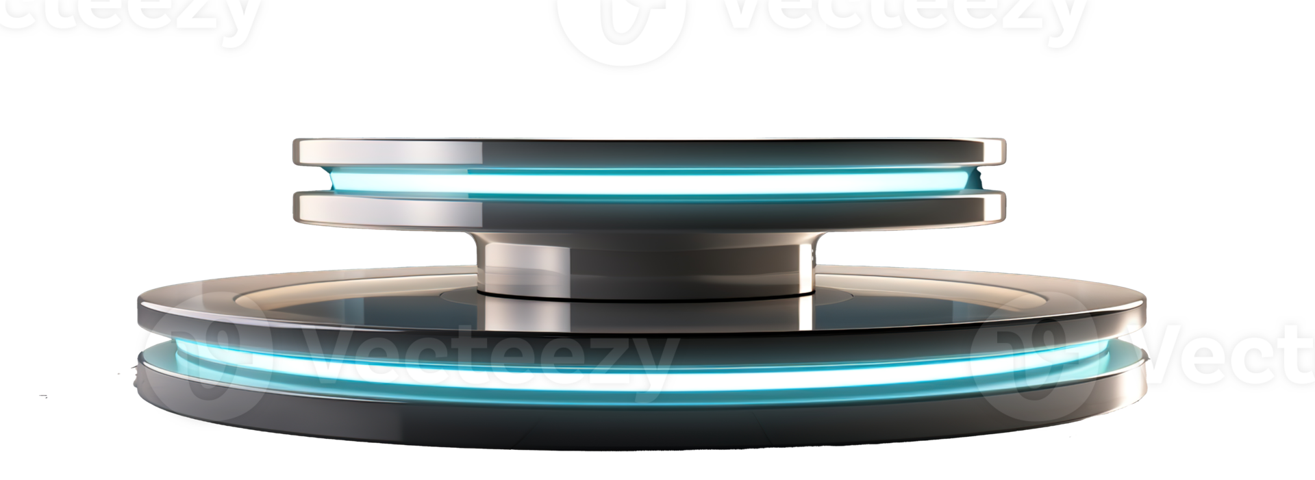 a front view of a white, empty podium stand for product placement with transparent background, serving as a blank podium stand mockup, png