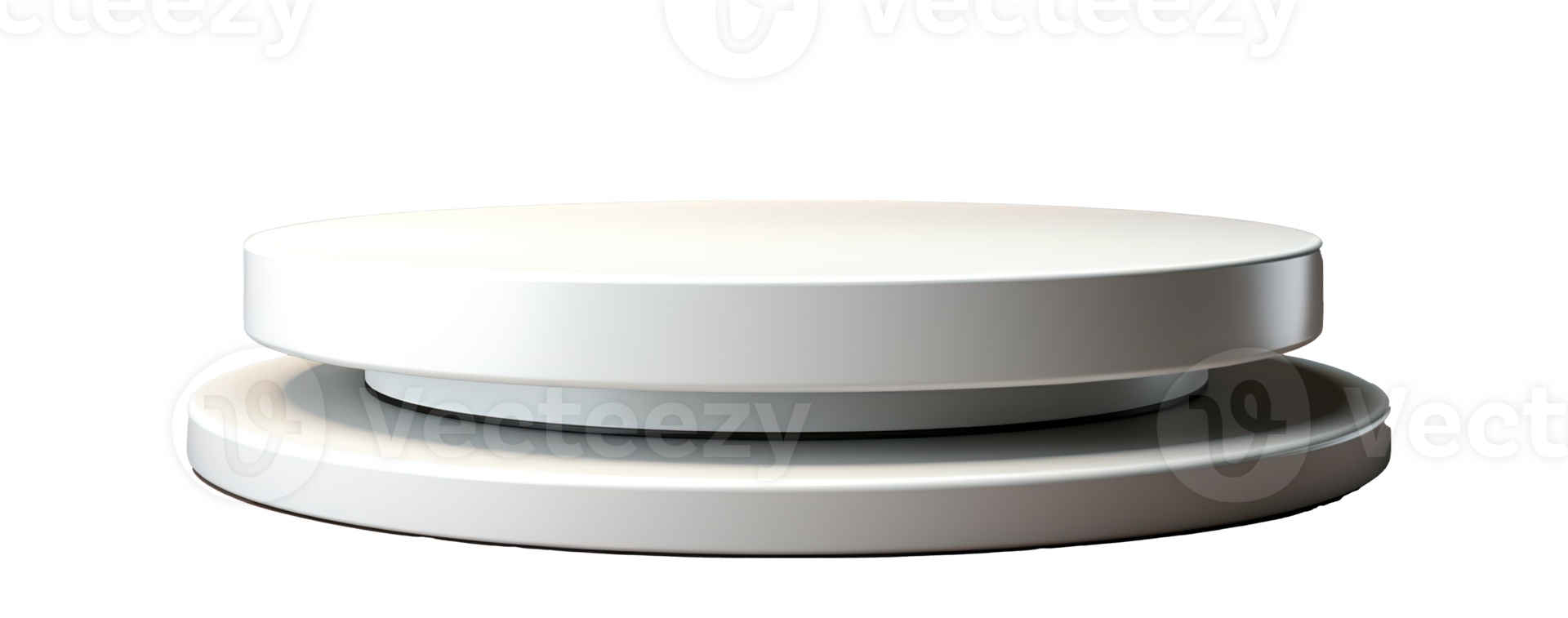 a front view of a white, empty podium stand for product placement with transparent background, serving as a blank podium stand mockup, png