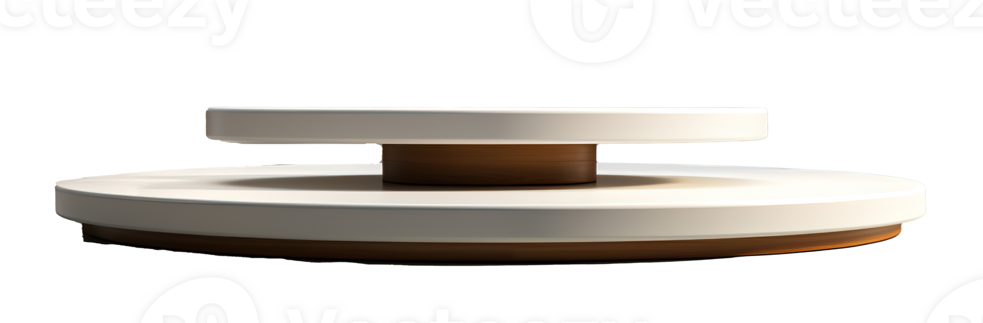 a front view of a white, empty podium stand for product placement with transparent background, serving as a blank podium stand mockup, png