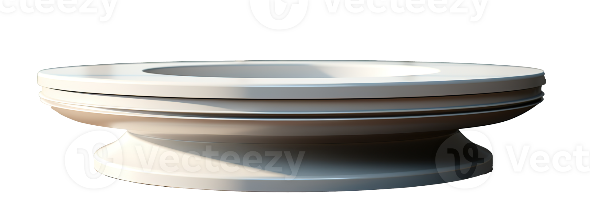a front view of a white, empty podium stand for product placement with transparent background, serving as a blank podium stand mockup, png