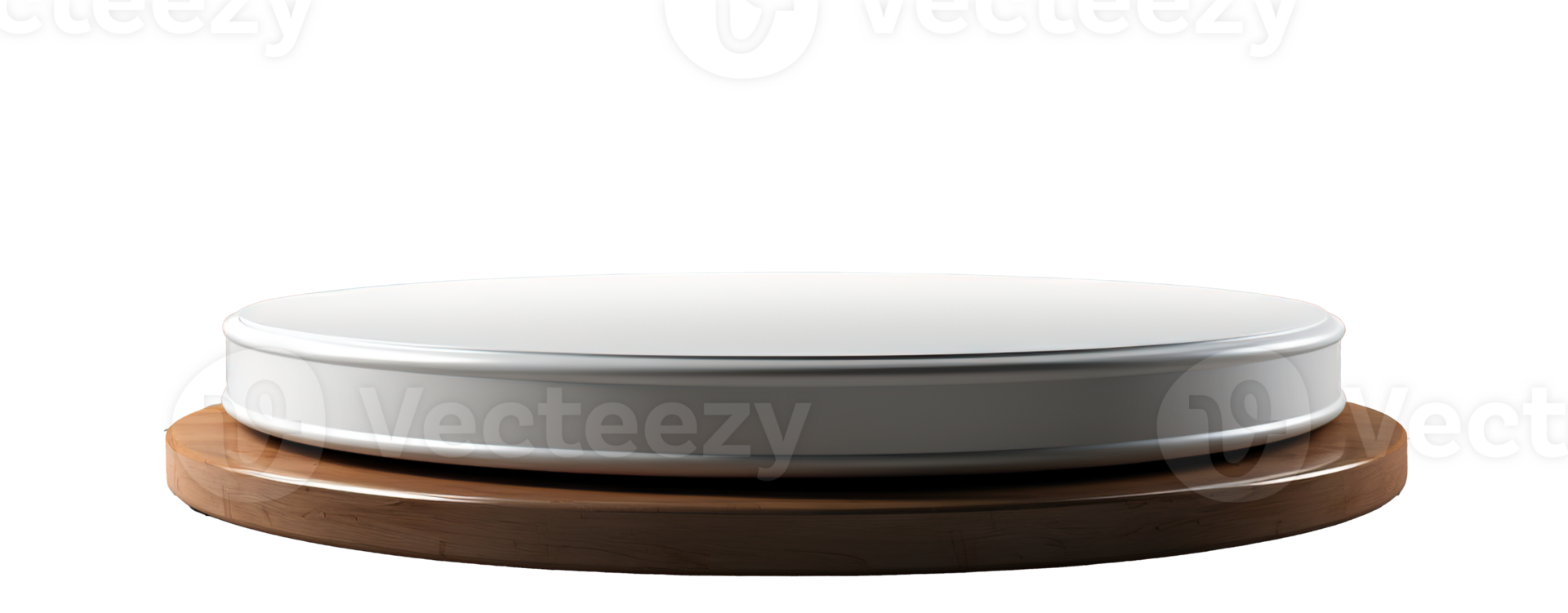 a front view of a white, empty podium stand for product placement with transparent background, serving as a blank podium stand mockup, png