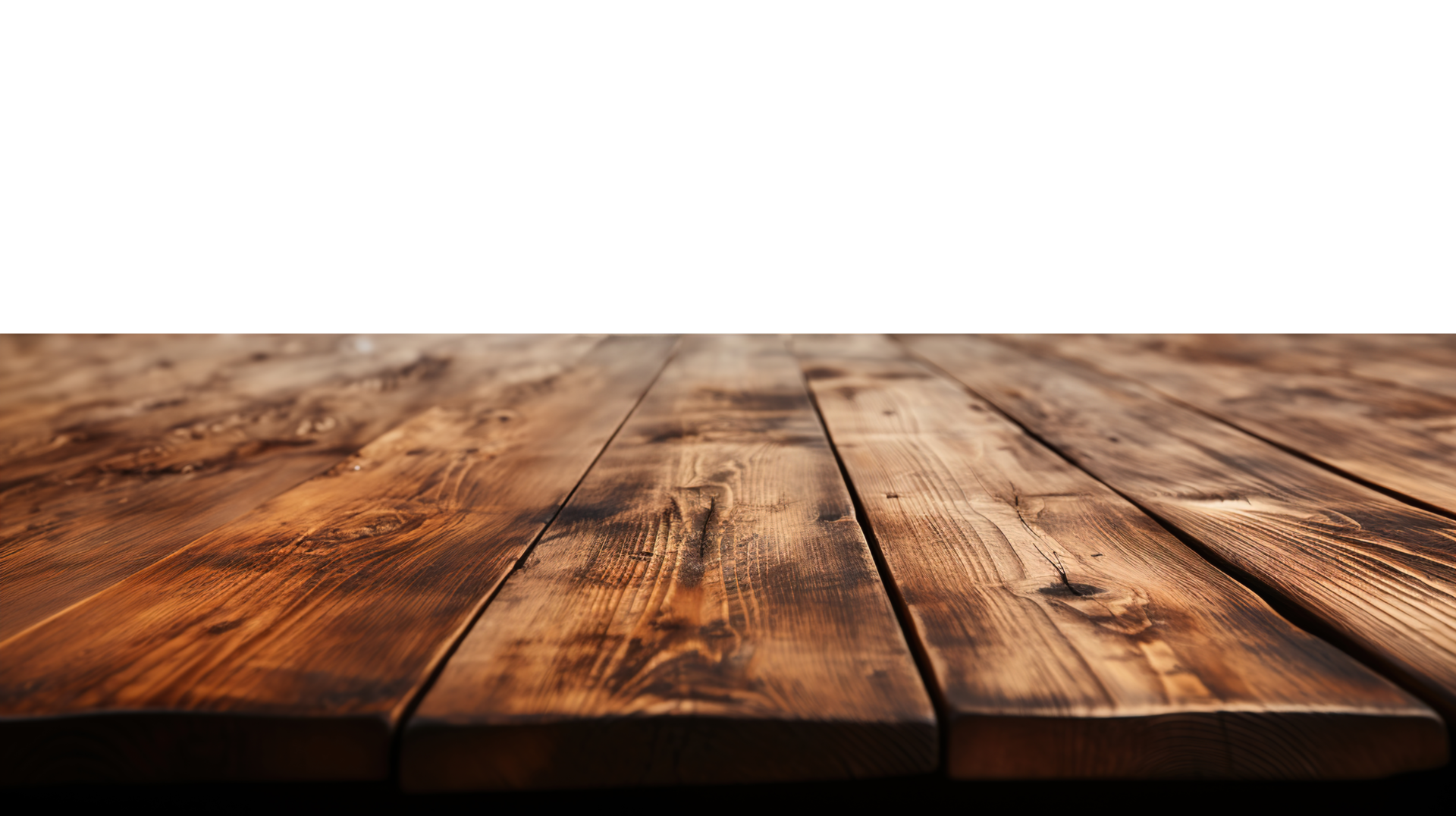 a front view of a dark rustic brown empty wooden table with a front view of a dark rustic brown empty wooden table with
