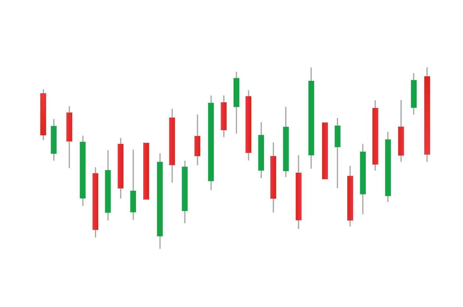 Stock market bar graph, candlestick chart, finance trade data, vector illustration.