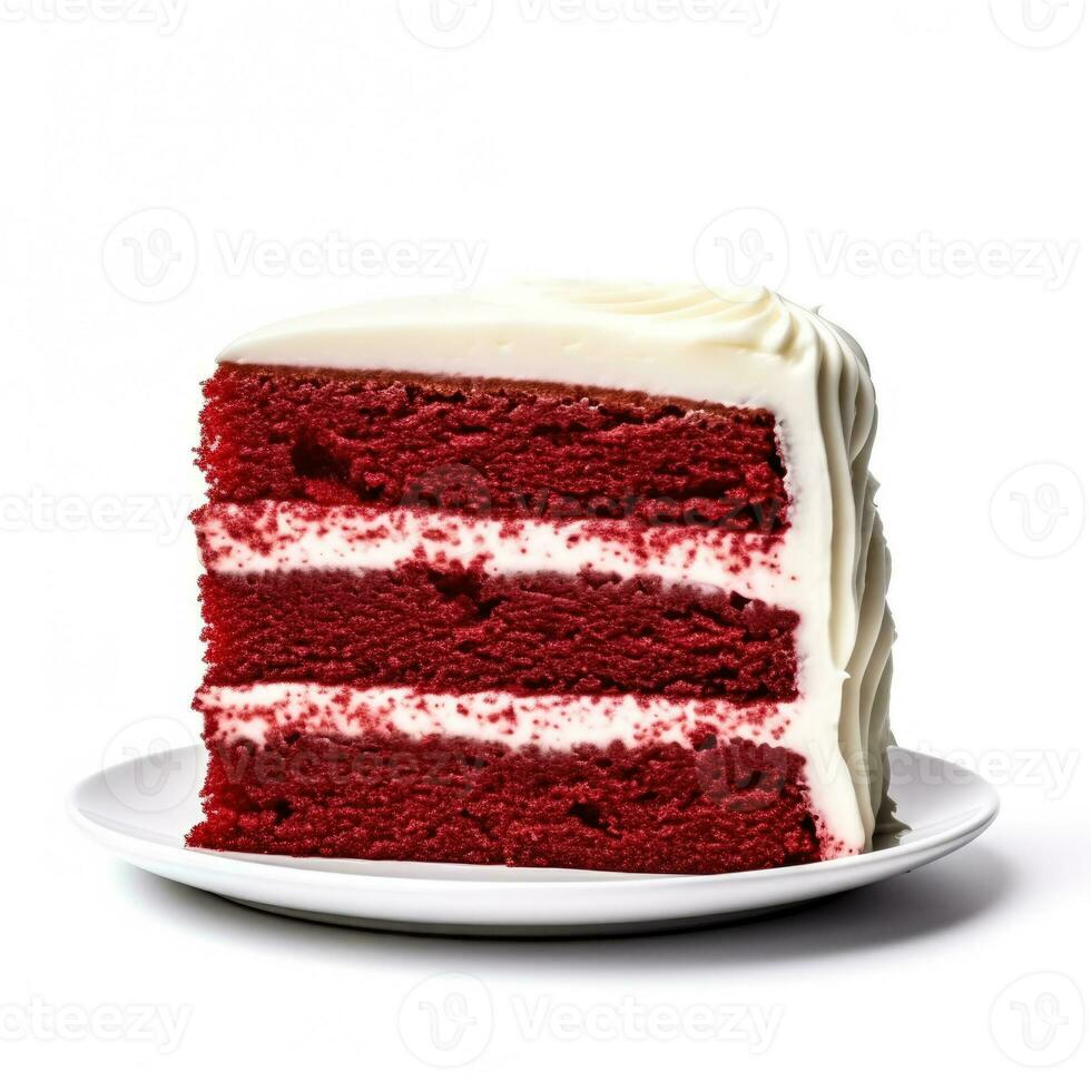 Delicious Red Velvet Cake isolated on white background photo