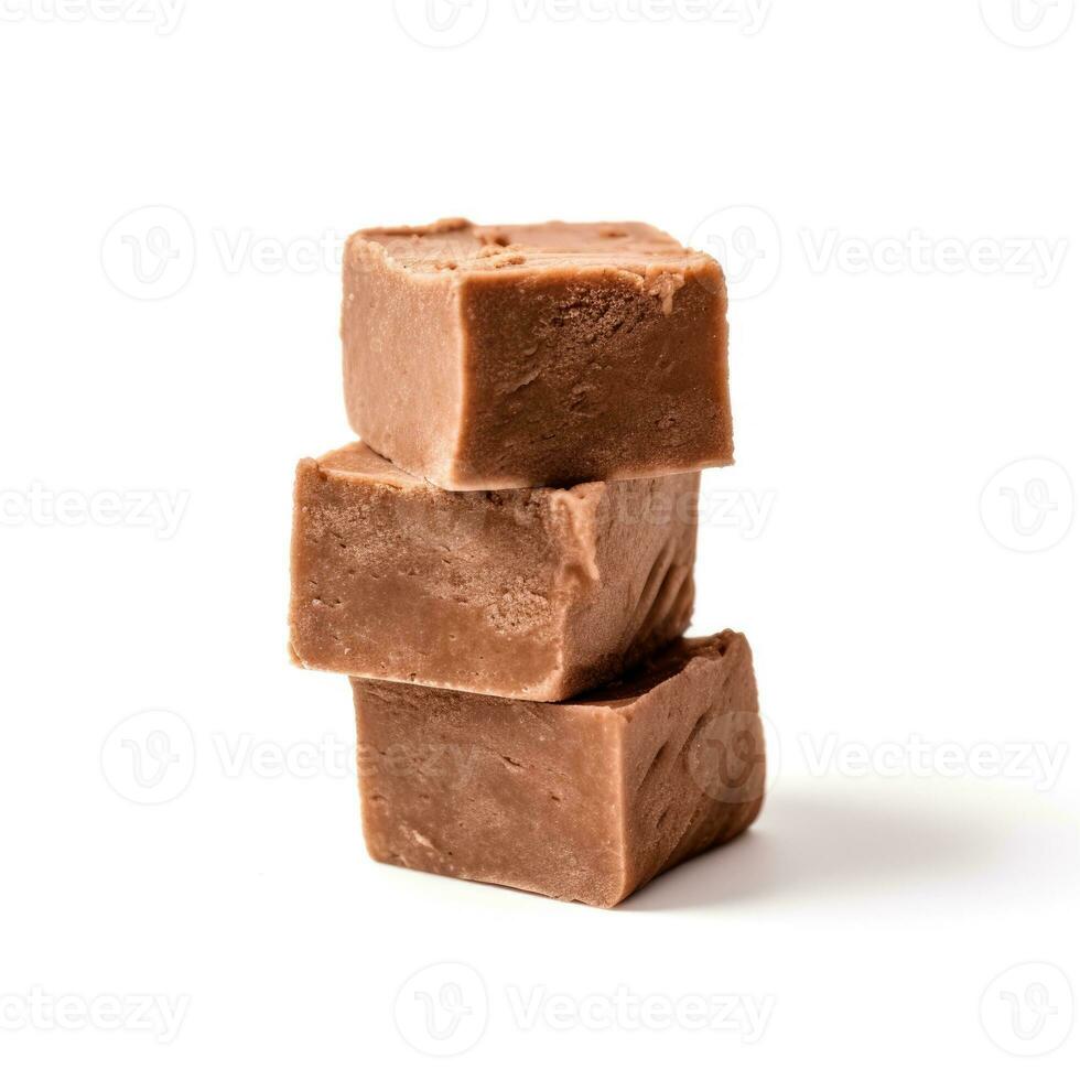 Delicious fudge isolated on white background isolated on white background photo