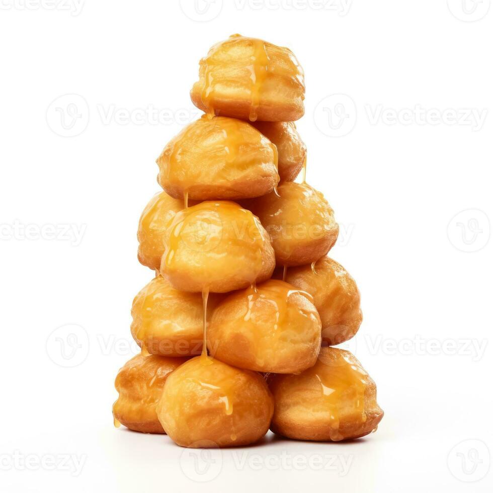 Delicious Croquembouche isolated on white background photo