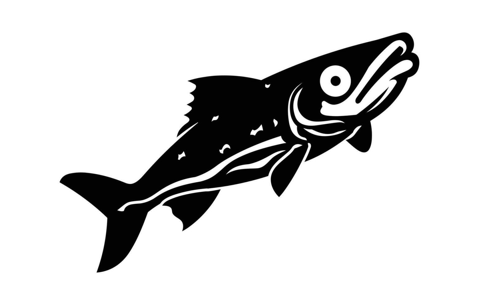 River Haddock fish. Fish Haddock Hand drawn vector illustration , River Haddock FIsh silhouette