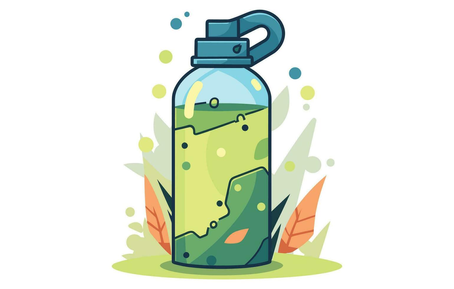 río agua botella icono en de moda plano diseño, plástico botella icono vector