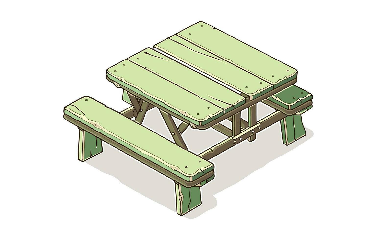 River Camping Table Flat Vector Icon, Camping Table Illustration.