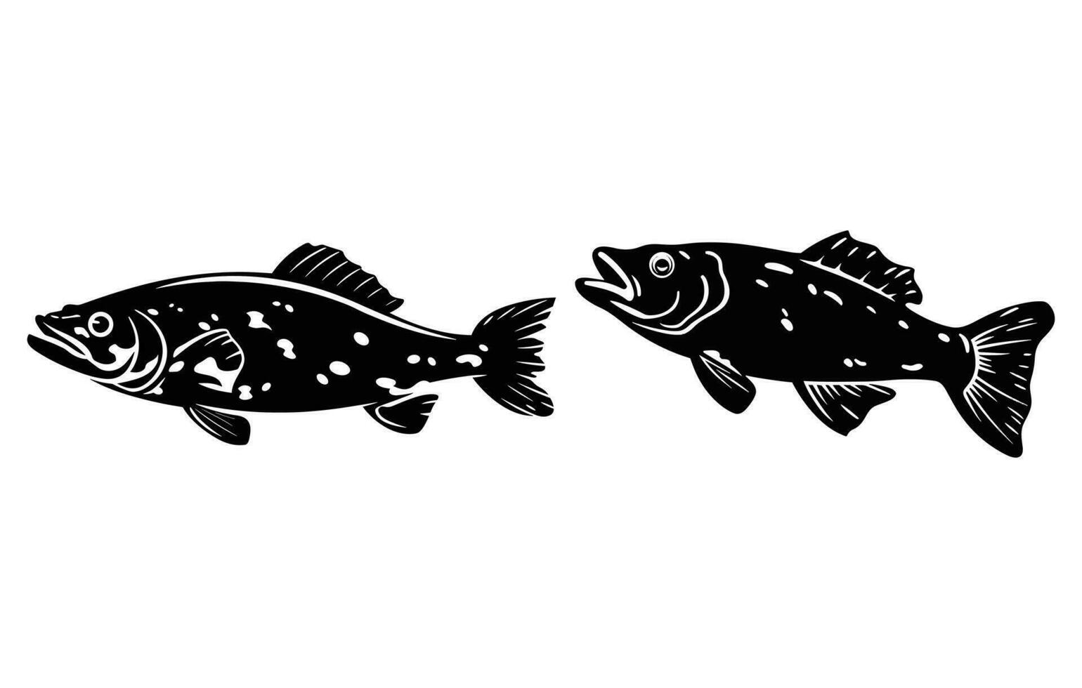 Codfish vector illustration, silhouette of fish Codfish,