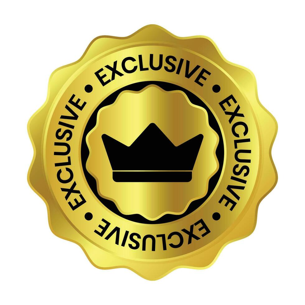 Glossy Exclusive Stamp, Exclusive Label, Exclusive Icon Vector Illustration With 3D Realistic Shiny Rubber Stamp