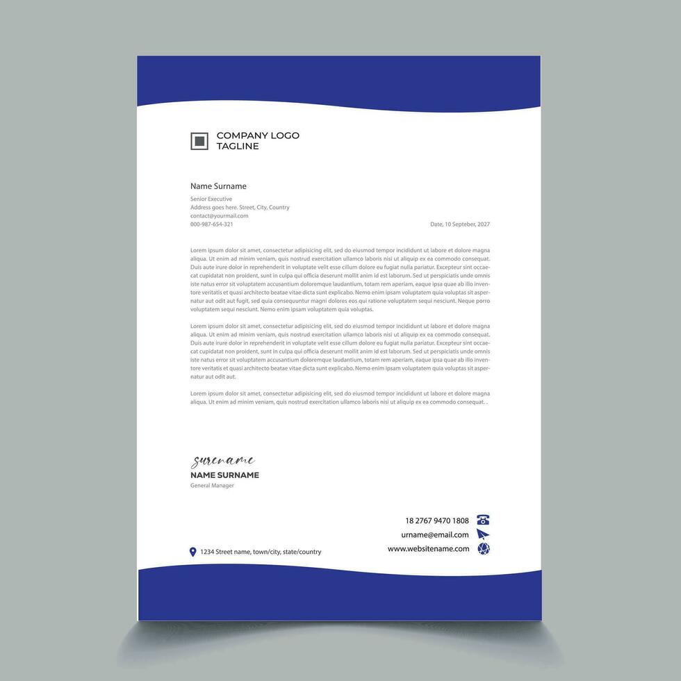 Corporate Letterhead Design Template vector