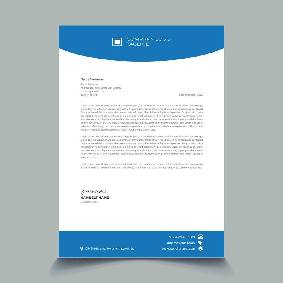 Corporate Letterhead Design Template vector