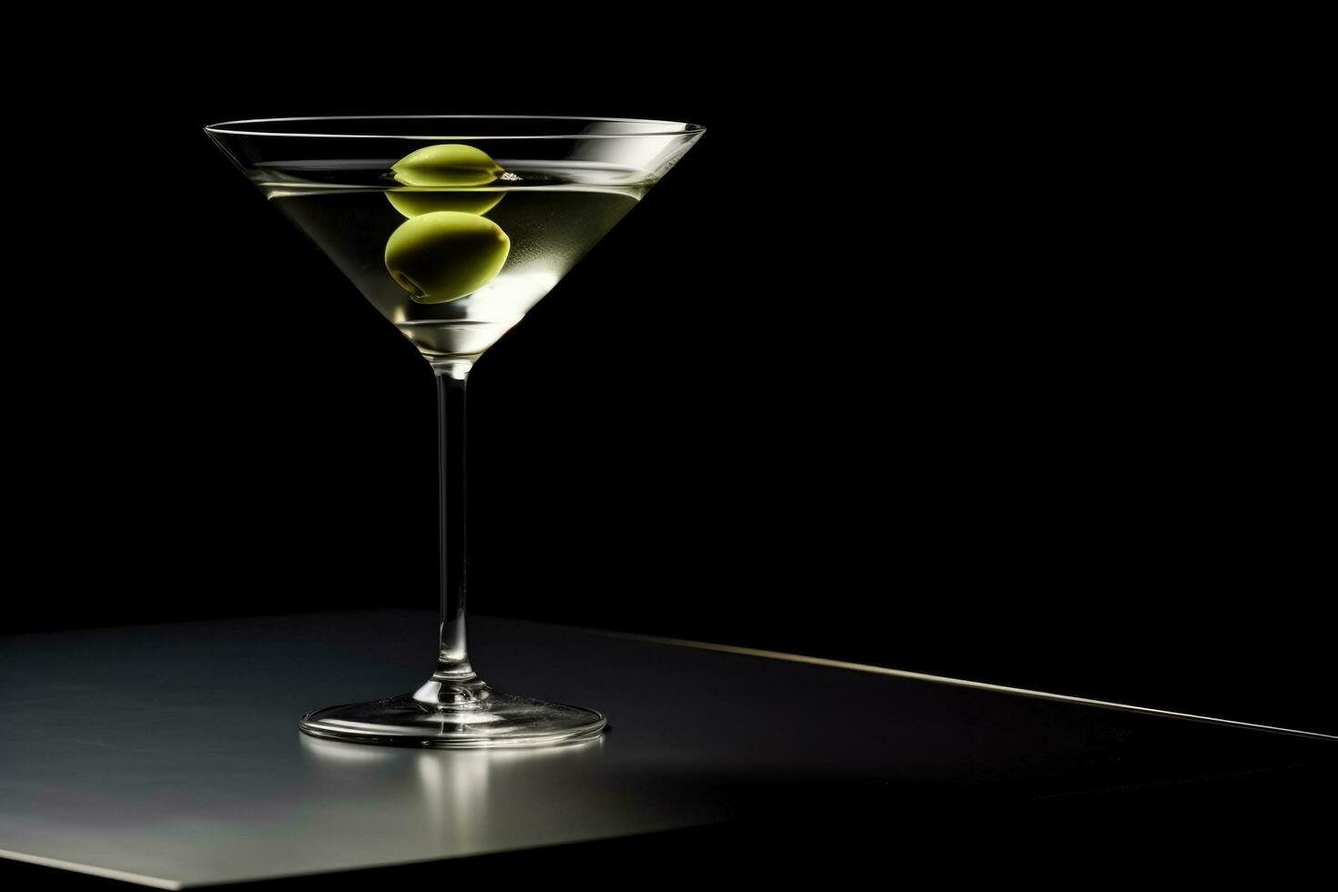 Ideal martini cocktail dark background with empty space for text photo