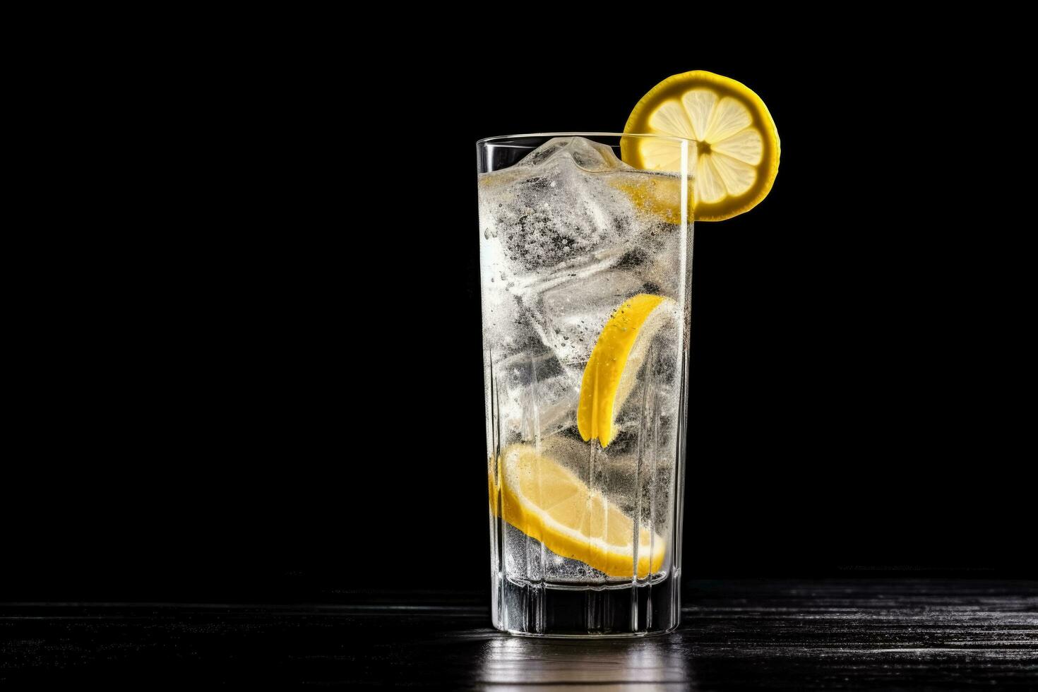 ideal tom Collins cóctel oscuro antecedentes con vacío espacio para texto foto