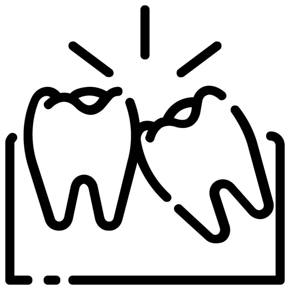 tooth impacted vector outline icon