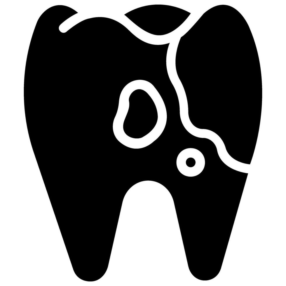 caries diente vector glifo icono