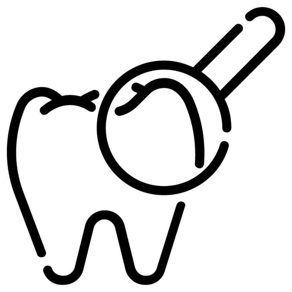 dental check vector outline icon