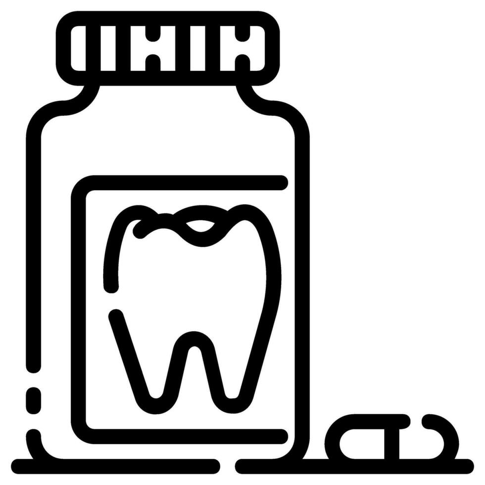 tooth pill vector outline icon